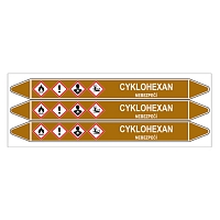 Značení potrubí, cyklohexan,3 ks, 355 × 37 mm